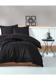 Resim Cotton Box Stripe Saten Çift Kişilik Nevresim Takımı - Siyah 
