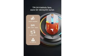 Resim Torima Oyuncu Mouse Rgb Aydınlatma Kablolu Gaming Mouse TM24 Beyaz 