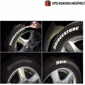 Resim Autowise Oto Araç Lastik Yazma Kalemi Beyaz Lastik Boyama Suya Dayanıklı Lastik Yazı Kalemi 