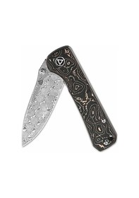 Resim Qsp Hawk Bakır Folyo Karbon Fiber Sap Liner Lock Lamine Damascus Çelik Qs131-s Kum 