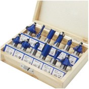 Resim Sones Ahşap İşleme Freze Kesici Seti Kesme Makinesi Kafası Elektrikli Ahşap Frezeleme Gravür Makinesi Kesici, Stil: Mavi 1/2 Saplı 12 Adet 