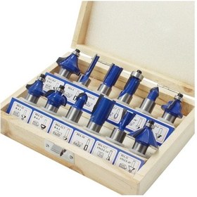 Resim Sones Ahşap İşleme Freze Kesici Seti Kesme Makinesi Kafası Elektrikli Ahşap Frezeleme Gravür Makinesi Kesici, Stil: Mavi 1/2 Saplı 12 Adet 