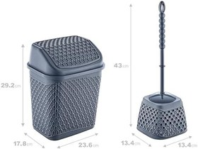 Resim Smartware Katre Çöp Kovası Ve Klozet Fırçası Antrasit 
