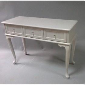 Resim Masifart Akita 3 Çekmeceli Dresuar Makyaj Masası Beyaz Lake Beyaz 