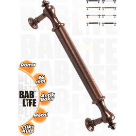 Resim Bablife Roma 96MM Antik Bakır Lüks Modern Çekmece Dolap Vestiyer Mobilya Kulpları 