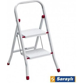 Resim Saraylı Pratik Metal Merdiven Beyaz 2 Basamaklı 