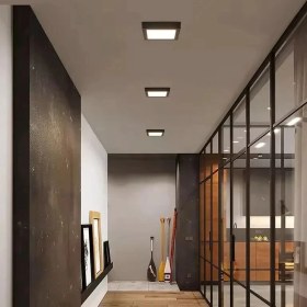 Resim Tavana Sıfır 24W Siyah Kasa Beyaz Işık Modern LED Avize Banyo Balkon Ofis Wc Dekoratif Aydınlatma 