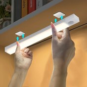 Resim LED Ses Kontrolü Hassas Işık, Modern Çizgili Desen, Bağımsız Tavan Montajı, Ayarlanabilir, Fırçalanmış Metal Dekor, Plastik Gölgelik, Şarj Edilebilir Lityum Pil, USB Şarj, Yatak Odası, Mutfak, Oturma Odası için Uygun - Beyaz Işık/Sıcak Işık 