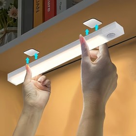 Resim LED Ses Kontrolü Hassas Işık, Modern Çizgili Desen, Bağımsız Tavan Montajı, Ayarlanabilir, Fırçalanmış Metal Dekor, Plastik Gölgelik, Şarj Edilebilir Lityum Pil, USB Şarj, Yatak Odası, Mutfak, Oturma Odası için Uygun - Beyaz Işık/Sıcak Işık 