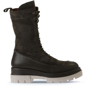 Resim Bueno Shoes Haki Deri-süet Kadın Dolgu Topuklu Bot 01wv2901 