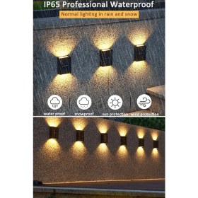 Resim Cryfox Tekli Yeni Model Solar Çift Taraflı Duvar Lambası Güneş Enerjili Aydınlatma Dekorasyon Aplik Işık 