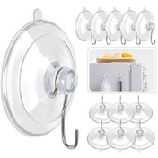 Resim Vantuzlu Kancalar, 4,5 Cm Şeffaf Pvc Vantuzlar, Metal Kancalar, Çıkarılabilir Küçük Vantuzlar, Mutfak, Banyo, Duş, Duvar, Pencere, Cam Kapı 