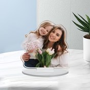 Resim 1 adet Özel Akrilik Fotoğraf Dekorasyonu - Bireysel Anneler Günü Hediyesi, Kalp Şekilli Tasarımıyla Şeffaf Plastik Masaüstü Gösterimi, Yatak Odası, Oturma Odası veya Ofis için Aile Anıları İçin Mükemmel, Fotoğraf Gösterim Tahtası | Kalp Şekilli Tasarım | Şeffaf Akrilik Tahta, Ev Dekorasyonu 