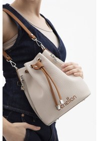 Resim United Colors Of Benetton Kadın Omuz Çantası Bej - Kahverengi 