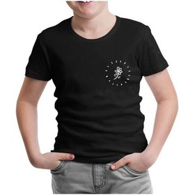 Resim Flower Shining Siyah Çocuk Tshirt 