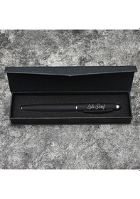 Resim Kişiye Özel Kutulu Metal Roller Kalem - Dokunmatik Başlıklı 2'si 1 Arada İmza Kalemi Mavi 