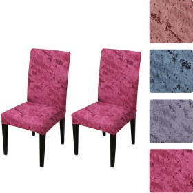 Resim Kosona Mutfak Yemek Odası Yüksek Belli Sandalye Kılıfı, Su Geçirmez, Elastik, Kalın, Pembe Karpuz Rengi, 2 Adet 