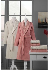 Resim Özdilek Dori Aile Bornoz Seti 6 Parça Kiremit-bej Çok Renkli 