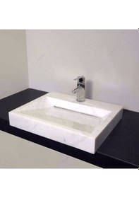 Resim Gizli Giderli Mermer Lavabo 