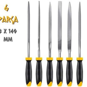 Resim Sgs Saplı Mini Eğe Seti Ahşap Ve Metal 3 X 140 Mm. - 6 Farklı Parça 