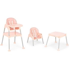 Resim BabyDoor Çalışma Masalı Pedli Mama Sandalyesi Somon 