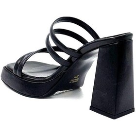 Resim Kindep Daily Kalın Topuklu Platform Kadın Terlik Siyah Siyah 