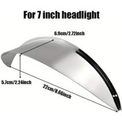 Resim Xuweiwei 7" Ön Motor Başlık Kapağı Siyah Tonlu Çerçeve Dayanıklı Demir Hafif Sokak Tur Motosiklet Aksesuarları 