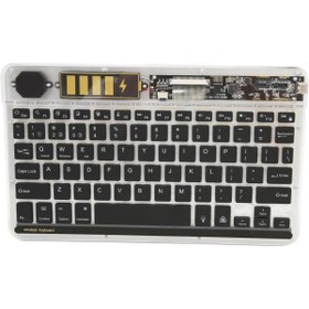 Resim TezMax Technopc Ultrapad Ruby W10 10.1" Uyumlu Bluetooth Şarjlı Rgp 7 Renk Işıklı Klavye - Gri 
