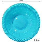 Resim Roll Up Plastik Yuvarlak Kase Turkuaz 22 CM. 6'lı 