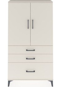 Resim Arges Dolap Tek Raflı 3 Çekmeceli Tek Askılı 88x30x163 Aytaşı... Aytaşı 