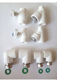 Resim Kombi Alt Bağlantı Seti Plastik Dirsek 8 Parça 