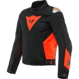 Resim Dainese Daınese Energyca Air Tex Ceket Yansıtıcı Özelliklerle Yaz İçin Tasarlanmış Siyah/Fluo Kırmızı 