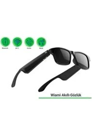 Resim Wiami Akıllı Güneş Gözlüğü BG-02M Aktif Kullanım İçin Bluetooth Hoparlörlü Siyah Tasarım 