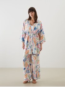 Resim LC Waikiki LCWAIKIKI Classic Şal Yaka Desenli Oversize Kadın Kimono 