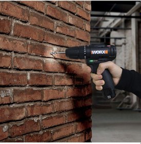 Resim Worx WX121 12 V 2.0 AH Li-ion Çift Akülü Kömürsüz Darbeli Matkap + 5 Parça Aksesuar 