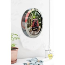 Resim Bahat Krom Çerçeveli Salon Ofis Duvar Saati 36 cm 