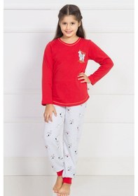 Resim Vienetta Kız Çocuk O Yaka Manşetli Pijama Takım 4396,3-7 Yaş 