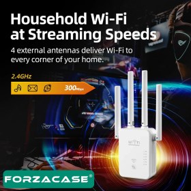 Resim Forzacase 2.4ghz 300 Mbps 4 Antenli Kablosuz Wifi Genişletici Access Point Repeater - FC1021 