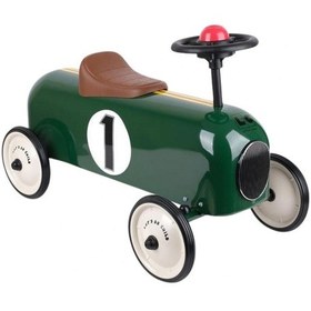 Resim Vintage Minik Klasik Pedallı Araba Yeşil Metal Gövde Sessiz Tekerlek Ergonomik Koltuk Çok Renkli 