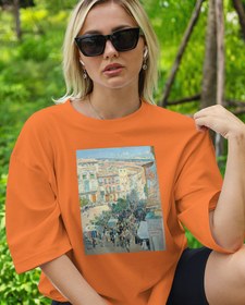 Resim Bir Güney Fransa Şehrinin Manzarası Oversize Tişört 