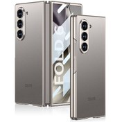 Resim Khayra Galaxy Uyumlu Z Fold 6 Kılıf Titanyum Metal Tasarımlı Kıpta Caz Kapak-titanyum-gri Titanyum-gri 