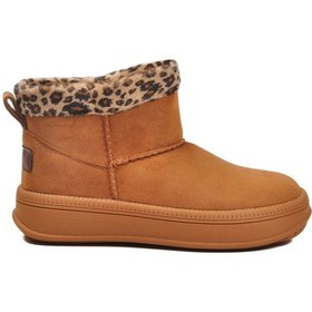 Resim Aspor Taba Leopar Kürklü Kadın Düz Bot Çok Renkli 