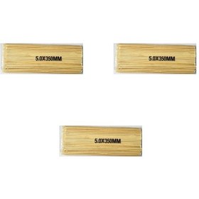 Resim Ahşap Bambu Sivri Uçlu Patates Kızartma Çubuğu Çöp Şiş - Boy:35 Cm./en:5 Mm. -100 Adetlik 3 Paket 