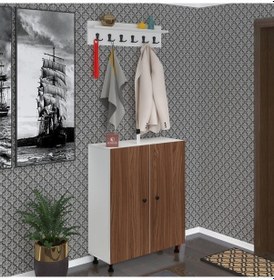 Resim Kenzlife Ayakkabılık Galoş6 Cvzbyz 98 080 32 Kapaklı 6 Raflı 24 Çift Ayakkabı Kapasitesi Ahşap 