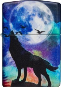 Resim Zippo Colorfull Wolf Design Çakmak 
