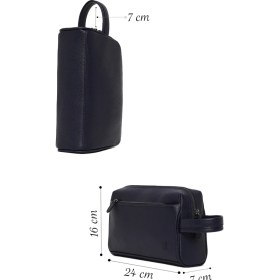 Resim Derimod Erkek Lacivert Deri Mini El Çantası 25WBD3543FT 