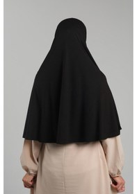 Resim Hürrem Bone Siyah Pratik Hazır Geçmeli Tesettür Eşarp Viskon Pratik Namaz Örtüsü 2201 01 Siyah 