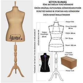 Resim Videolu Ürün-42 Beden Keten Kumaşlı Terzi Prova Mankeni 527201047 