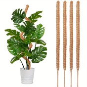 Resim 2 Adet 28 İnç Bükülebilir Yosun Çubuğu – Doğal Lif ve Alüminyum Direkler, Saksı Bitkileri için Uygun, Dracena ve Dış Mekan Kullanımı İçin Esnek Bitki Çubukları – Büyüme ve Kararlılık Artırıcı 
