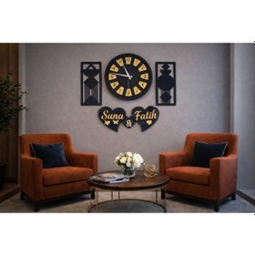 Resim Duvar Saati 40 Cm Çiçekler 30 Cm Dir Kişiye Özel No39 Çok Renkli 